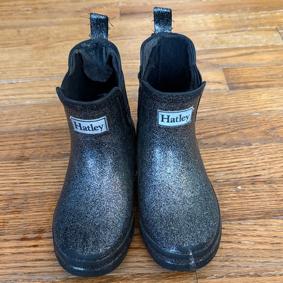 Hatley Kids Sparkle Rain Boots - Black Glitter - Picture 1 of 1